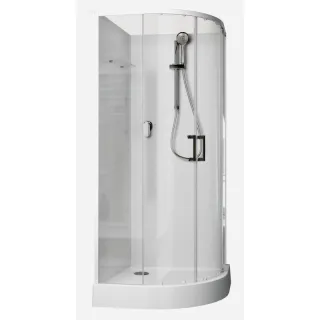 Душевая кабина Aquanet Passion Evo R White 281961 80x80 см профиль белый стекло прозрачное